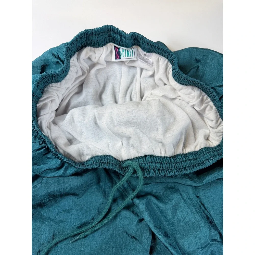 Bold Spirit Vintage 80s Track Pants Womens XL Teal Nylon Windbreaker Joggers - Picture 4 of 11